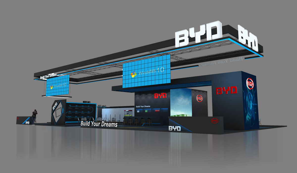 上海光伏500㎡展會展臺設(shè)計效果圖 上海光伏500㎡展會展臺設(shè)計效果圖